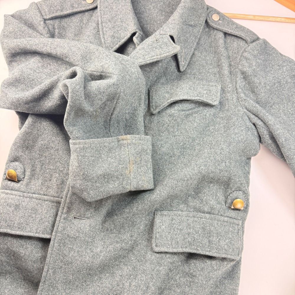 Vintage Swiss Military Wool Field Jacket Gray Green Cross Buttons Size 40 II/48 - Picture 17 of 17